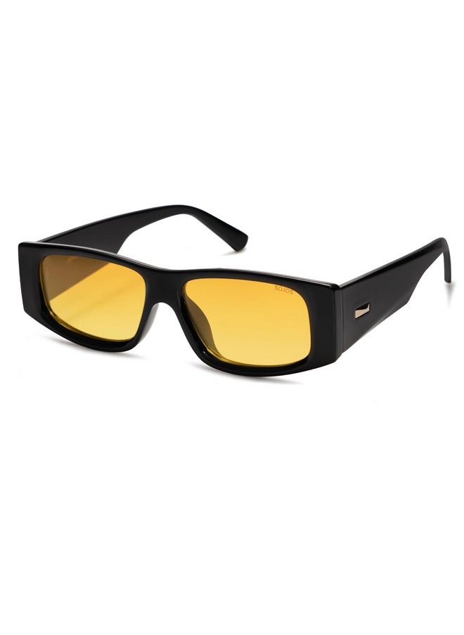 Sojos Retro Trendy Rectangle Polarized Sunglasses 80S 90S Y2K Stylish Designer Sunnies Sj2228 Blackyellow  - Image 1