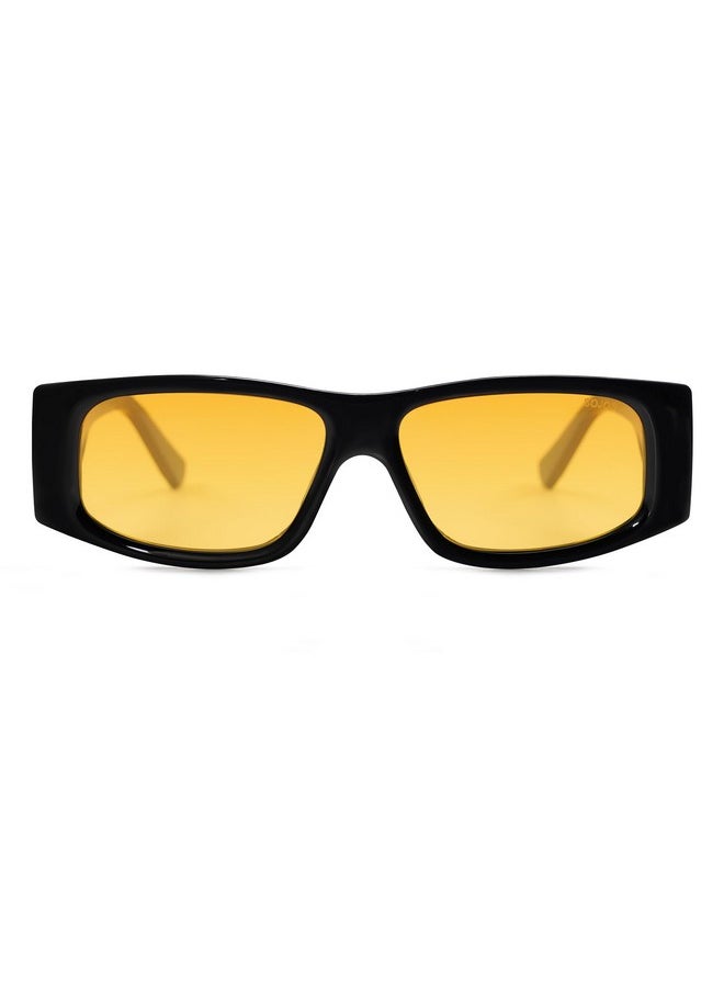 Sojos Retro Trendy Rectangle Polarized Sunglasses 80S 90S Y2K Stylish Designer Sunnies Sj2228 Blackyellow  - Image 2