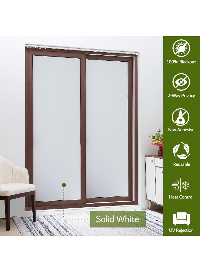 VELIMAX White Blackout Window Film, 100% Light Blocking Window Cover, Opaque Vinyl Cling, Privacy Film for Glass, Sun Blocking Films Non Adhesive, 17.7in x 78.7in - Image 3