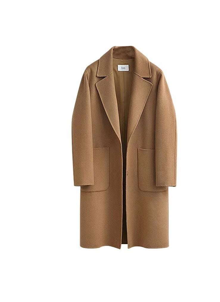 Loquat - Autumn And Winter Women's Long Loose Woolen Overcoat - Image 1