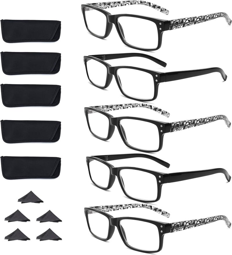 LANLANG Durability boost selected material 3-Pack Reading Glasses for Men,Spring Hinge,3 Colors,Clear Lens,L-L007 Durability enhanced - Image 1