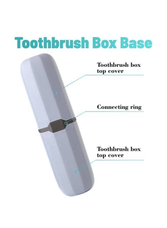 Clofiak 2Pcs Denture Brush with Case, Travel False Teeth Toothbrush, Soft Denture Brush, Effective Denture Cleaner Brushes Kit, Ergonomic Rubber Handle (Light Gray Case) - Image 3