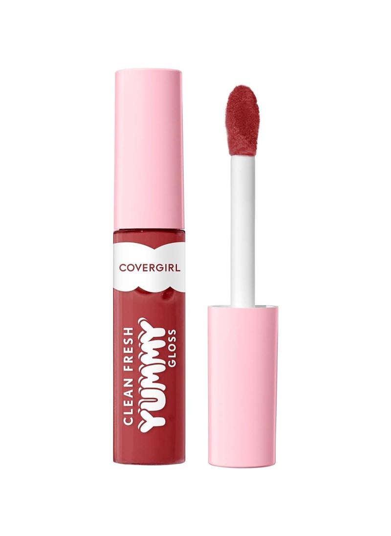 CoverGirl COVERGIRL Clean Fresh Yummy Gloss W&F, Sunrise Blush, Hydrating, Non-Sticky, Hyaluronic Acid, Glassy Shine, 0.33oz  - Image 1