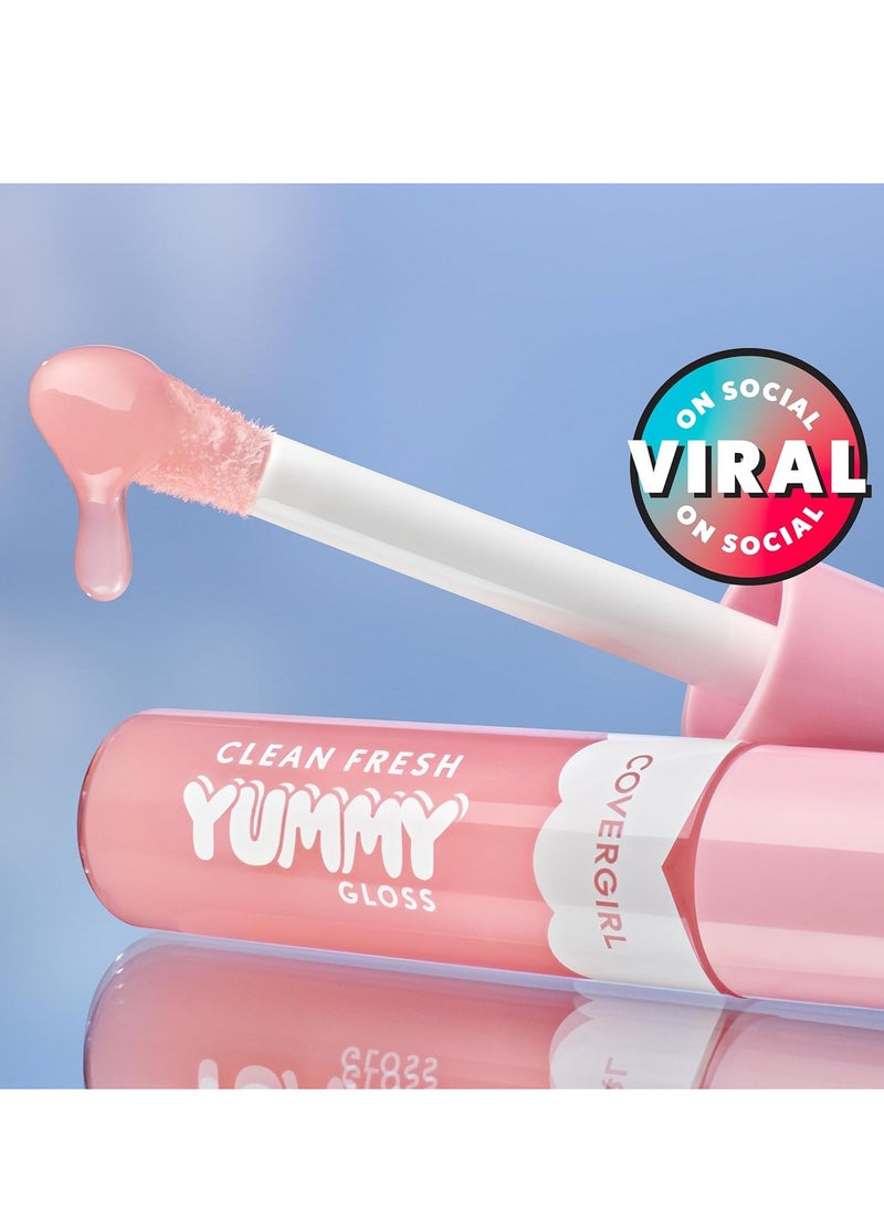 CoverGirl COVERGIRL Clean Fresh Yummy Gloss W&F, Sunrise Blush, Hydrating, Non-Sticky, Hyaluronic Acid, Glassy Shine, 0.33oz  - Image 2