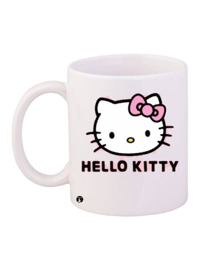 RYN Hello Kitty Printed Coffee Mug White/Black/Pink 11ounce