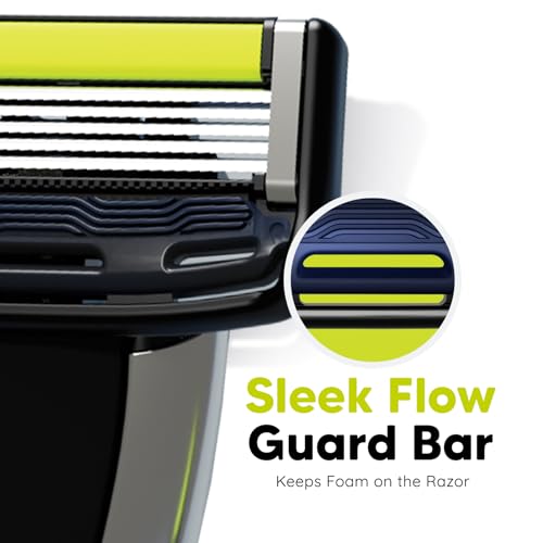 LetsShave Pro 5 Shaving Razor for Men with 2 Blades & 1 Handle + Cap, World's First Curved Blade-Razor, Face & Head Shaving Kit - Image 5