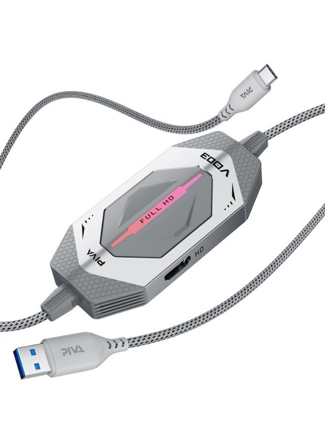 PIVA VD03 1080P 60FPS Video Capture Card & USB-C Gaming Dock with 60W PD Fast Charging for Live Streaming and Recording – Connect iPad, iPhone 15–17, Android Phones & Tablets via HDMI & USB 3.0, Dual-Screen Support and Two-Way Audio Bridge - Image 1