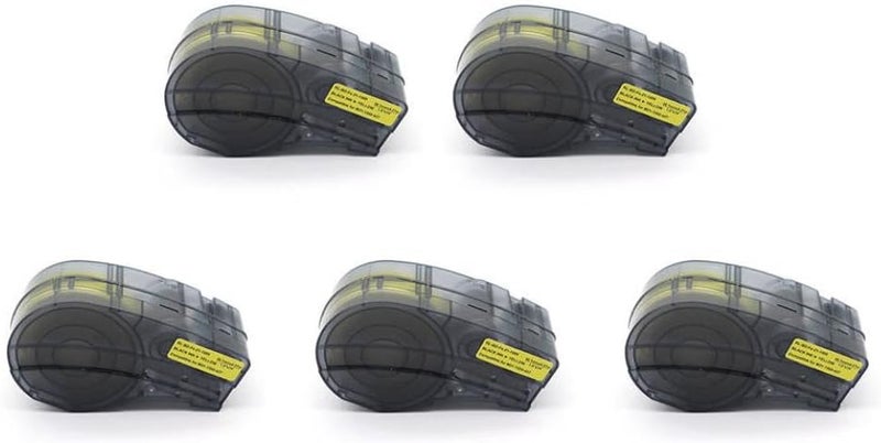 BMP21 M21-1500-427 Black On Yellow Tape Cartridge Compatible with BMP21-PLUS BMP21-LAB Datacom Label Printer(5pcs No Chip)