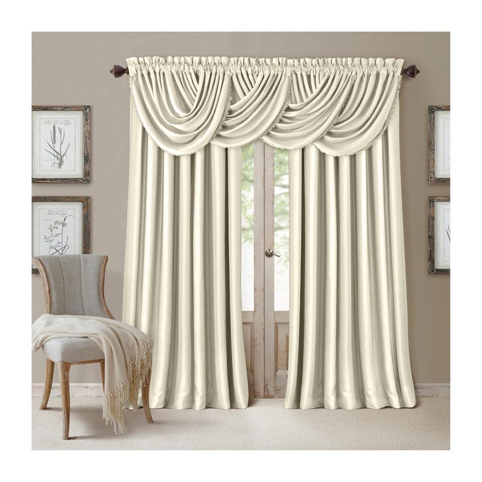 HOME FASHIONS ALL SEASONS ENERGY EFFICIENT ROOM DARKENING ROD POCKET WINDOW PANEL 52 X 108 1 IVORY