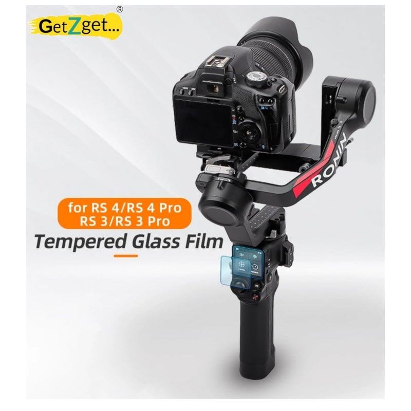 GetZget® HD Tempered Glass 2.5D Curved edge 9H Hardness for Dji Ronin RS 3/ RS 4 & RS3/ RS4 Pro Gimbal Screen Protector Guard Accessories (2 Glasses) - Image 2