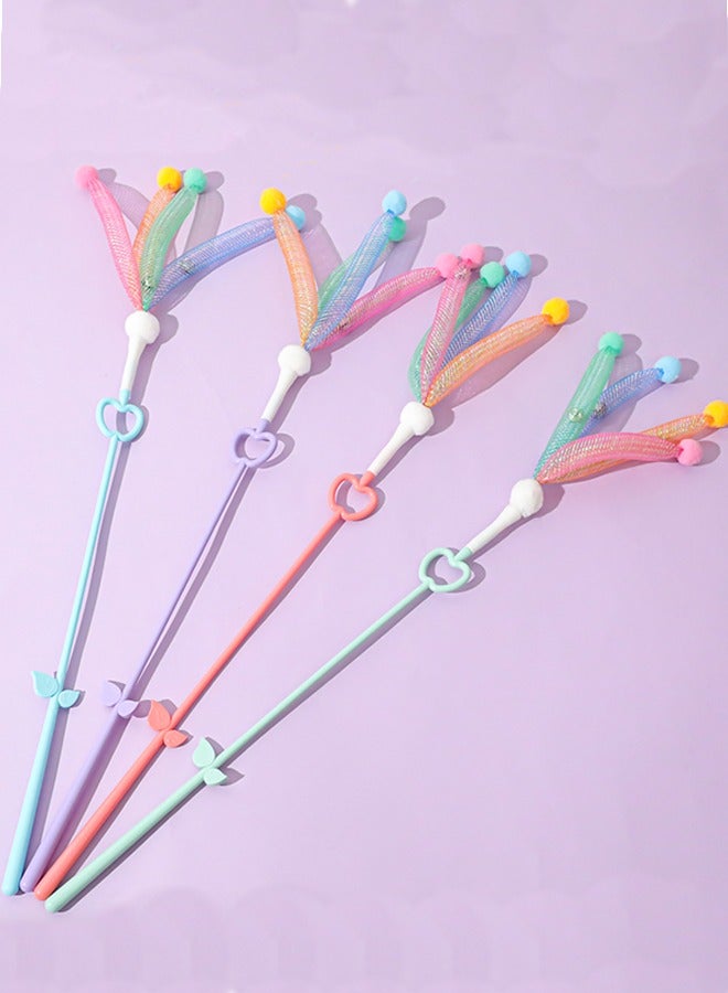 1 Piece Cat Toys Interactive Cat Wand Toys with Feather and Bell Safe Cat Teaser Catcher Stick Toy Colorful  for Cats Kittens Training Pets Exerciser
