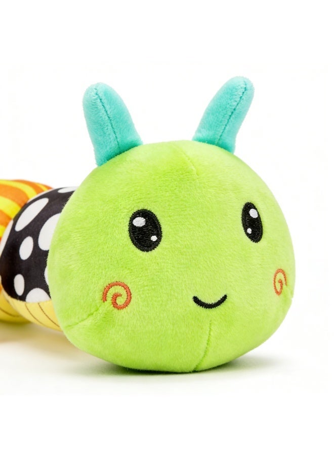 Halamodo Baby Toys Musical Caterpillar, Musical Plush Activity Soft Toy With Multi-Sensory Crinkle, Rattle, Baby Teething Toys, For Newborn 0-3-6-12 Months Boys Girls, Caterpillar - Image 2