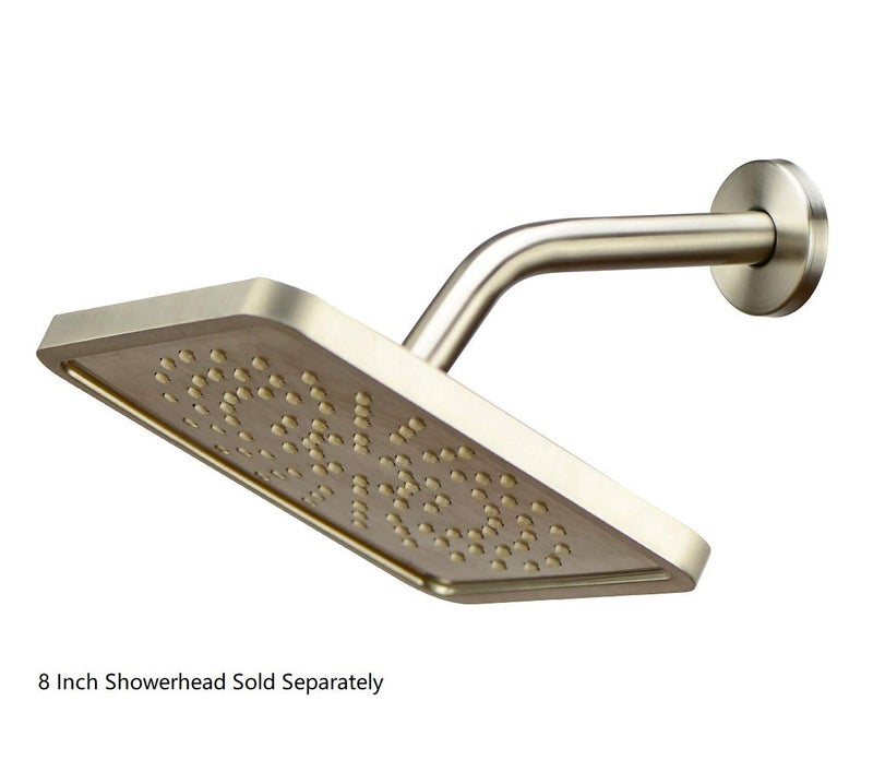 Purelux Shower Arm 8 Inches Universal Replacement Made of Stainless Steel, Brushed Nickel Finish Flange Included - Image 3