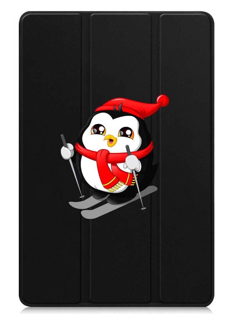 Theodor Protective Flip Case For Apple iPad Pro 11 (2024) With Trifold Stand Auto Wake Sleep Shockproof Cover skating penguin - Image 1
