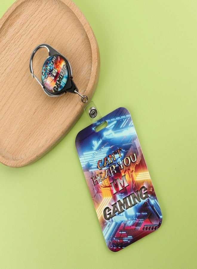 DMLSKY Gamer ID Badge Holder Retractable Clip Work Badge Reel Clip for ID Badges Keycard for Men Boys Vertical Card Key Holder Retractable Keychain - Image 5