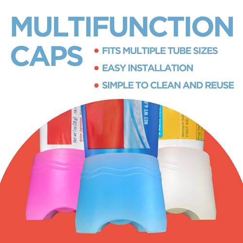 Chrome Cherry SqueezMe Self-Closing Toothpaste Caps, Silicone Lid for Kids & Adults, No Mess Toothpaste Dispenser, Self-Standing Easy Squeezer Cap, Bathroom Accessory, Self-Standing Blue, Pack of 1 - Image 3