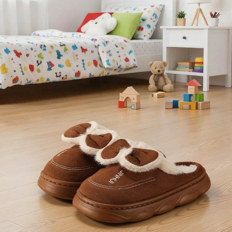 Lucky Kids Cartoon Slippers for Kids, Funny Animal House Shoes with Non-Slip Sole, Cozy Plush Indoor Comfort Footwear for Boys and Girls - Image 5