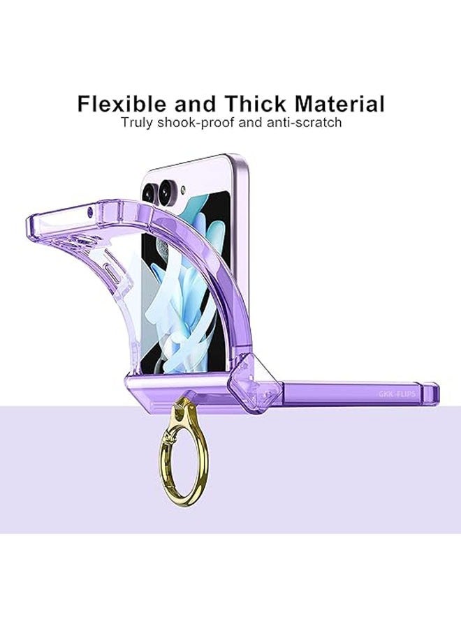 general For Samsung Flip 5 Case Magsafe Strap Ring Holder 【Hinge Protection】 【360° Swivel Ring Bracket】, Samsung Galaxy Z Flip 5 Case Slim Shockproof Cover - Image 5