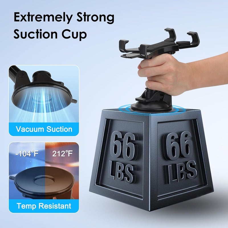 EEEKit حامل جهاز لوحي للسيارة، حامل جهاز لوحي قابل للتعديل 360 درجة مع كوب شفط قوي لزجاج السيارة ولوحة القيادة لحامل iPad لأجهزة لوحية من 7 إلى 10.5 بوصة، iPad Air/Mini، Samsung Galaxy Tab - Image 4