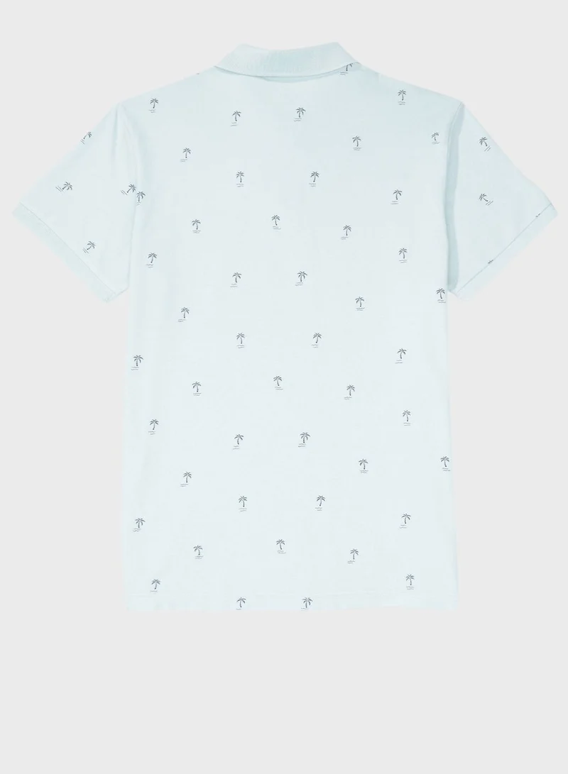 American Eagle Pique Printed Polo