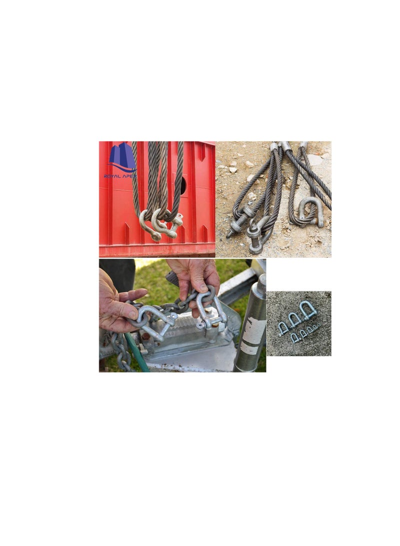 Galvanized Iron (GI) D Ring Shackle Lock, Shackle Hook Clip for Heavy Duty Construction, Chain Link Tow, Marine Shackles, Gym Hook and Vehicle Recovery & DIY Projects… (Pack of 2, 10mm)  - Image 3