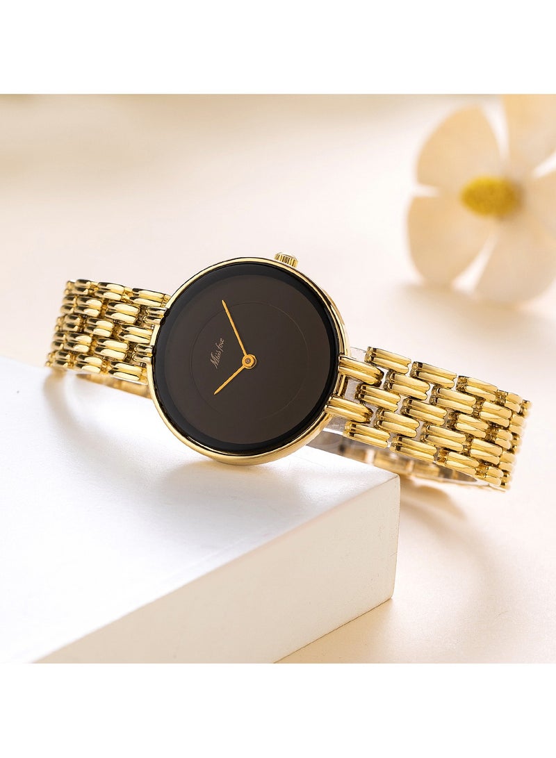 MISS FOX Women's Gold Fashion Watch, Minimalist Bracelet Design Watch. - Image 2