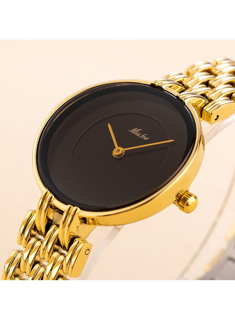 MISS FOX Women's Gold Fashion Watch, Minimalist Bracelet Design Watch. - Image 3