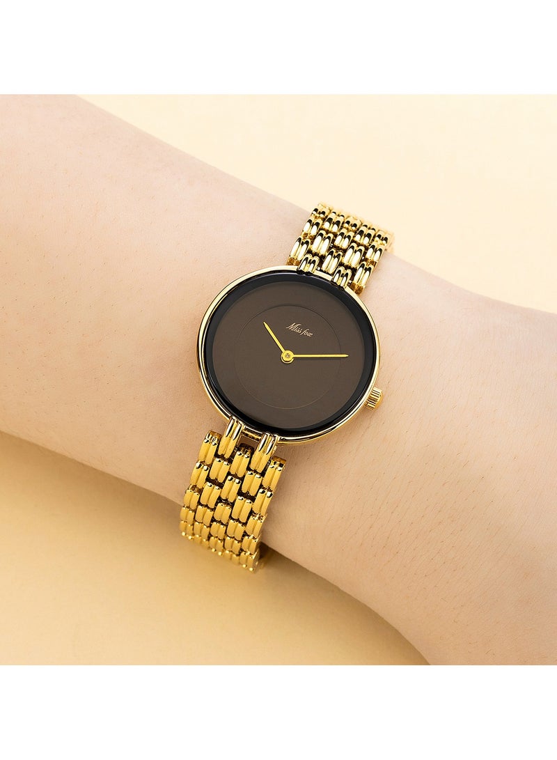 MISS FOX Women's Gold Fashion Watch, Minimalist Bracelet Design Watch. - Image 4