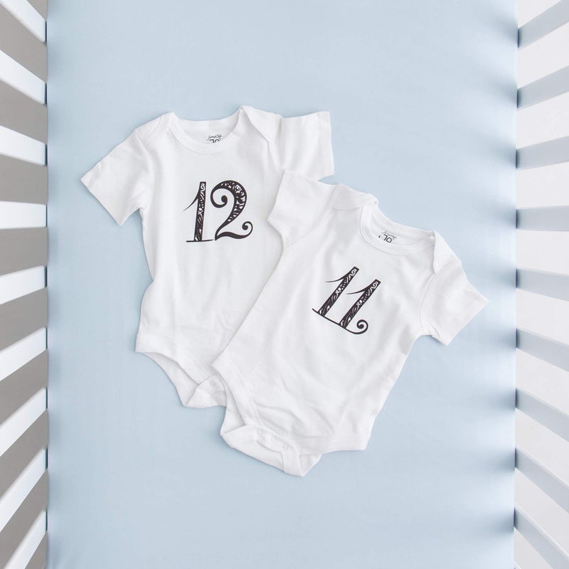 JumpOff Jo - Seize The Moment Baby Milestone Onesies, 1 Through 12 Bodysuit Set With Numbers, Newborn Essentials - Image 5