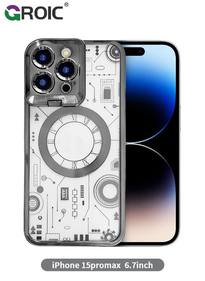 Case for iPhone 15 Pro Max 6.7 Inch with Built-in Camera Stand, Compatible with MagSafe, Camera Ring Stand Magnetic Phone Case for iPhone 15 Pro Max Shockproof Transparent Phone Cover - pzsku/Z6FB8A715742865D7F78FZ/45/_/1703647558/900247d8-9c91-43d4-9f5e-8a15121dfe10