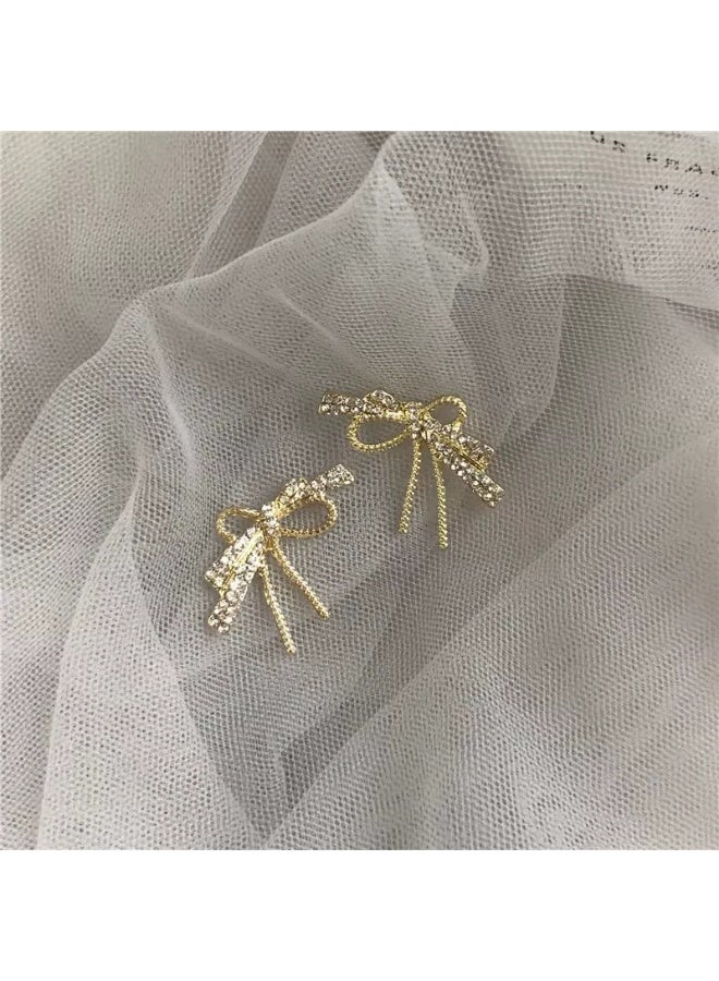 Goolsky Korean Bowknot Zircon Stud Earrings – Elegant Luxury Sparkling Bow Earrings, Minimalist Chic Jewelry for Women - Image 5