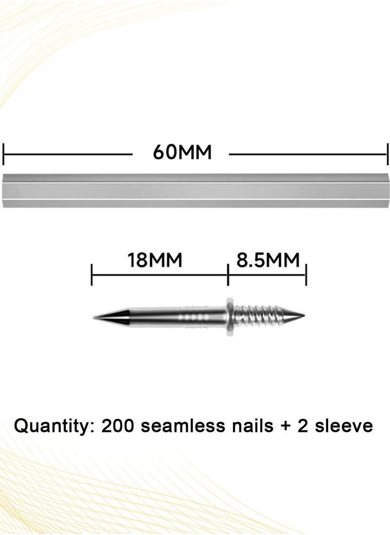 Generic - 200 pcs Double Head Skirting Thread Seamless Nail,Double-Headed Nails,Hidden Nails for Veneer,Skirting Line Special Hidden Nails Flat Head Furniture Nails for Furniture Sofa Headboards - Image 1