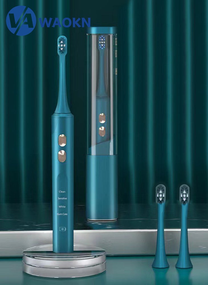 WAOKN - Wireless Rechargeable Sonic Electric Toothbrush High-frequency Vibration IPX7 Waterproof Power Toothbrush 4 Modes Smart Electric Toothbrush with 2 Detachable Brush Heads and UV Disinfection Function - Image 1