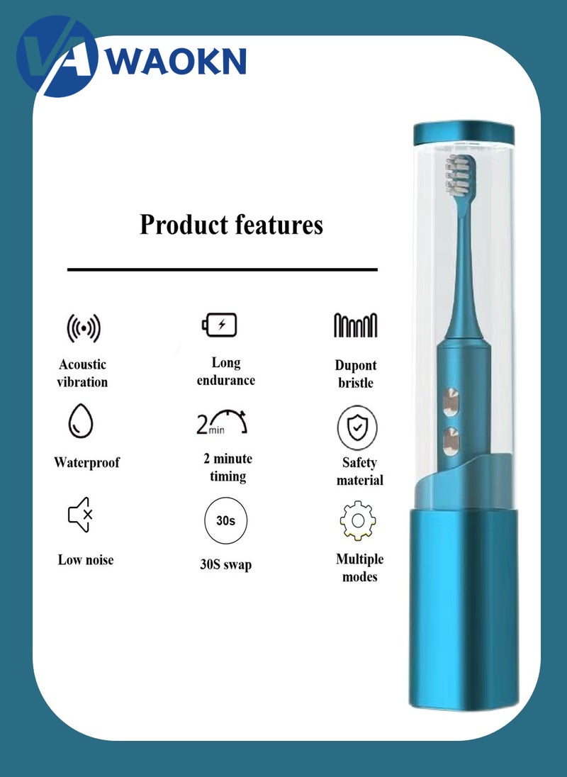 WAOKN - Wireless Rechargeable Sonic Electric Toothbrush High-frequency Vibration IPX7 Waterproof Power Toothbrush 4 Modes Smart Electric Toothbrush with 2 Detachable Brush Heads and UV Disinfection Function - Image 1