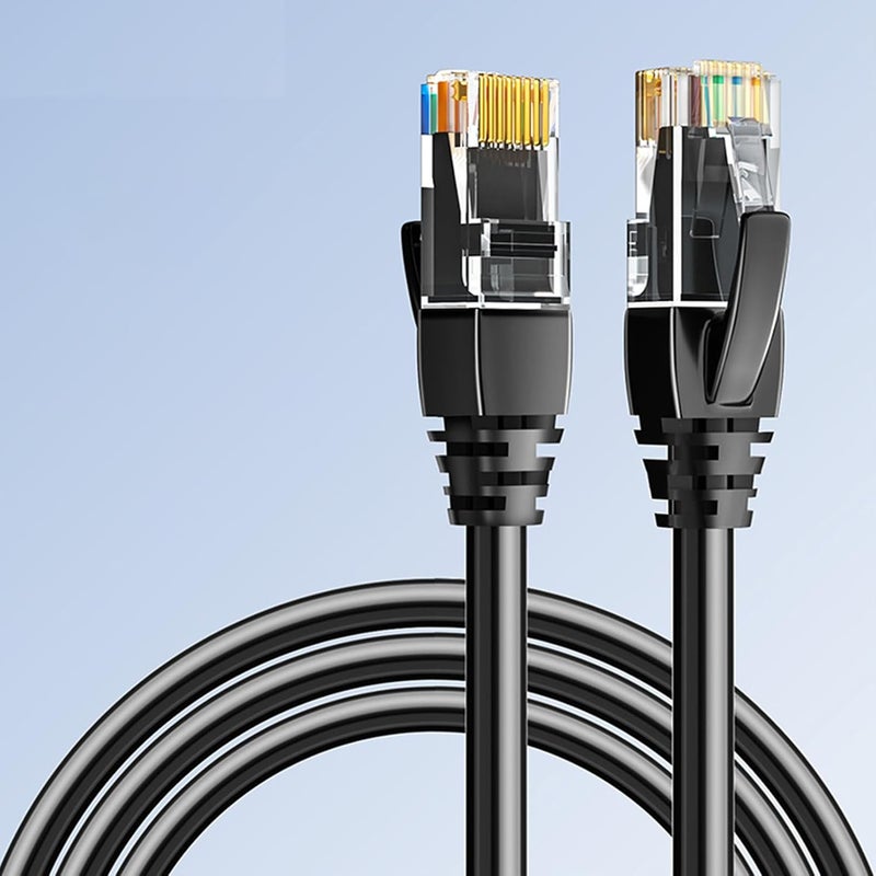 توكفا كابل إيثرنت Cat6 بطول 1 متر/3.3 قدم عالي السرعة للاستخدام الخارجي والداخلي، كابل شبكة LAN بسرعة 10 جيجابت في الثانية، كابل إنترنت مسطح RJ45 محمي داخل الجدار، سلك شبكة عالي السرعة ثقيل الاستخدام للمودم/الراوتر/الألعاب/الكمبيوتر - Image 1