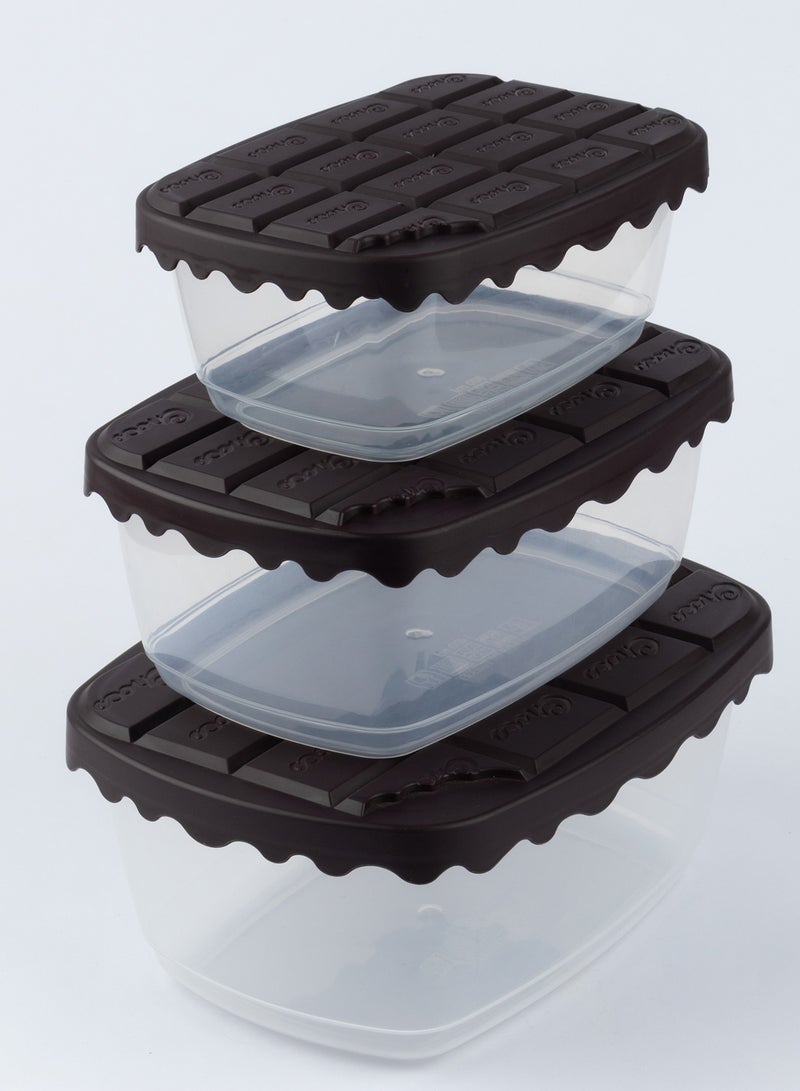 ECO PLAST Multipurpose Plastic Refrigerator Food Containers With Lids - Set Of 3 Pcs - 0.8, 1.4, 2.0 Liter - Image 2
