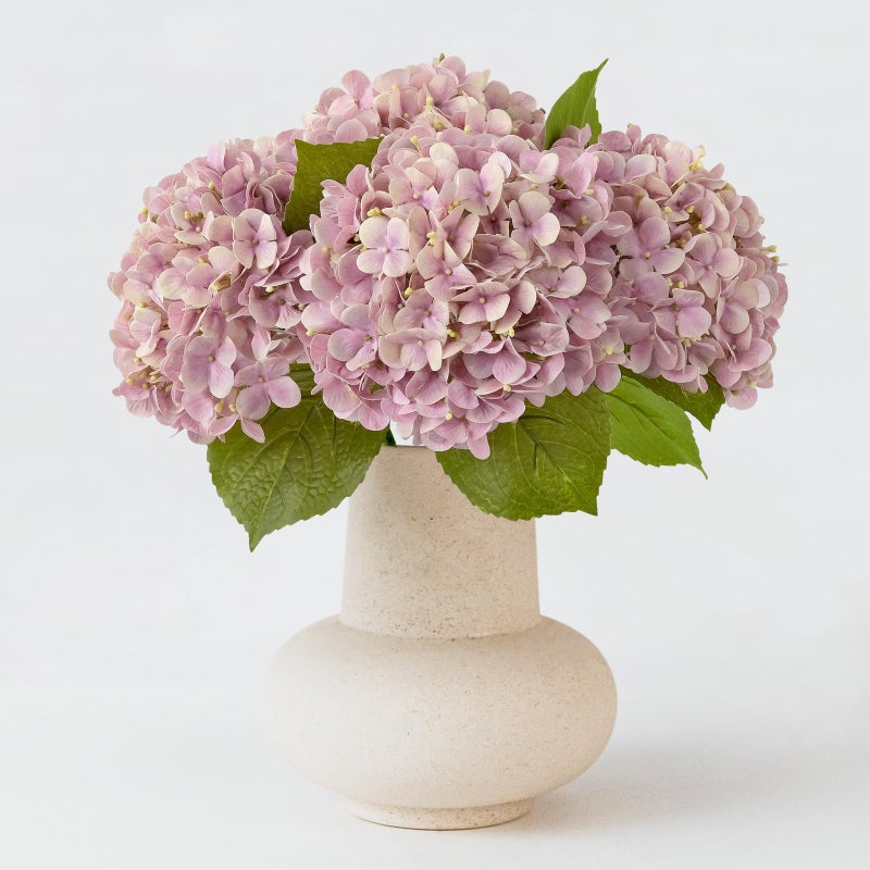ZYTUYO 4PCS 20'' Real Touch Hydrangea Artificial Flowers Light Pink Champagne Faux Hydrangeas for Spring Porch Home Wedding Floral Arrangements Outdoor Party Baby Shower Table Centerpiece Xmas Decor - Image 1