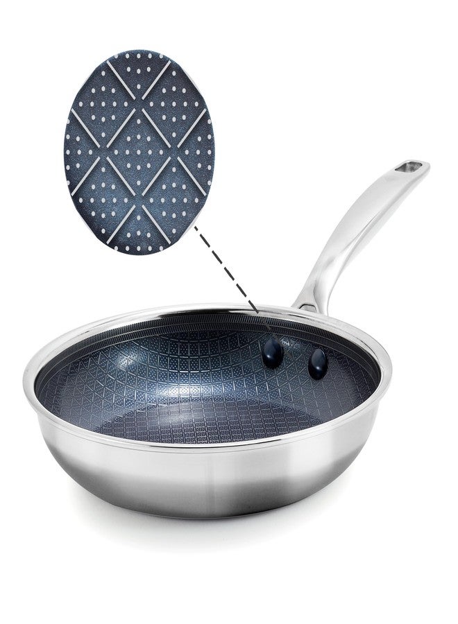 Blue Diamond Hybrid Nonstick Stainless Steel 8” Frying Pan, PFAS-Free Ceramic Skillet, Powerful Searing, Dishwasher & Metal Utensil Safe, Stay-Cool Handle, Induction Ready, All Cooktops - Image 1