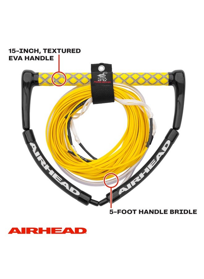 Airhead Dyneema Flat Line Wakeboard Rope, 4 Sections, 70Feet, Yellow  - Image 4