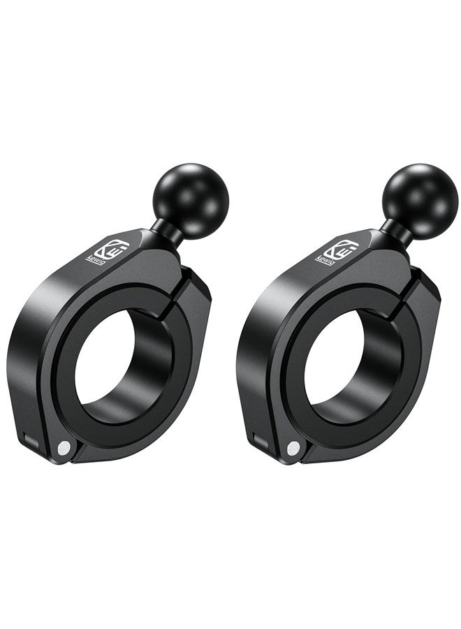 عبوة 2، مشبك بار كبير من سبائك الألمنيوم مع كرة TPU بحجم 1 بوصة لأسطوانة ATV UTV القضبان المستديرة بقطر 1.5 بوصة، 1.75 بوصة، 1.85 بوصة، 2 بوصة، 2.1 بوصة متوافقة مع ذراع المقبس المزدوج بحجم B من RAM Mounts