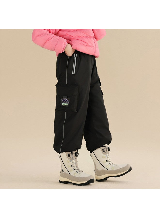 YaYa Men's, Women's & Big Kids' Autumn/winter Fleece Pants Children's Thickened Winter Sports Loose Pants - Image 3