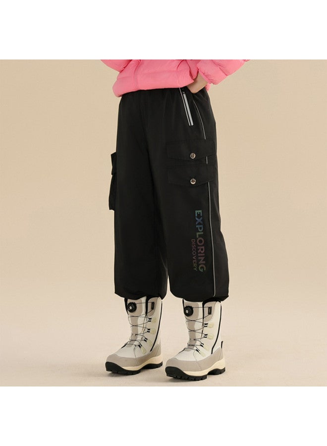 YaYa Men's, Women's & Big Kids' Autumn/winter Fleece Pants Children's Thickened Winter Sports Loose Pants - Image 2