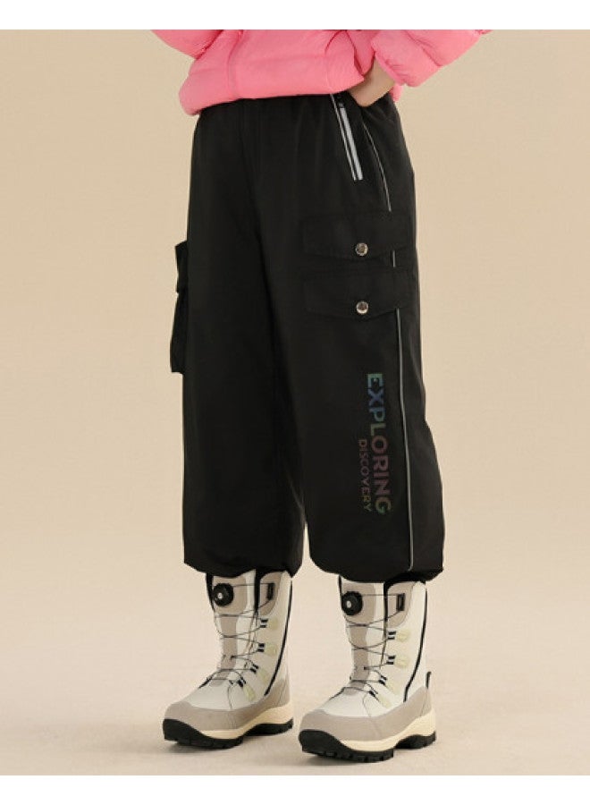 YaYa Men's, Women's & Big Kids' Autumn/winter Fleece Pants Children's Thickened Winter Sports Loose Pants - Image 1