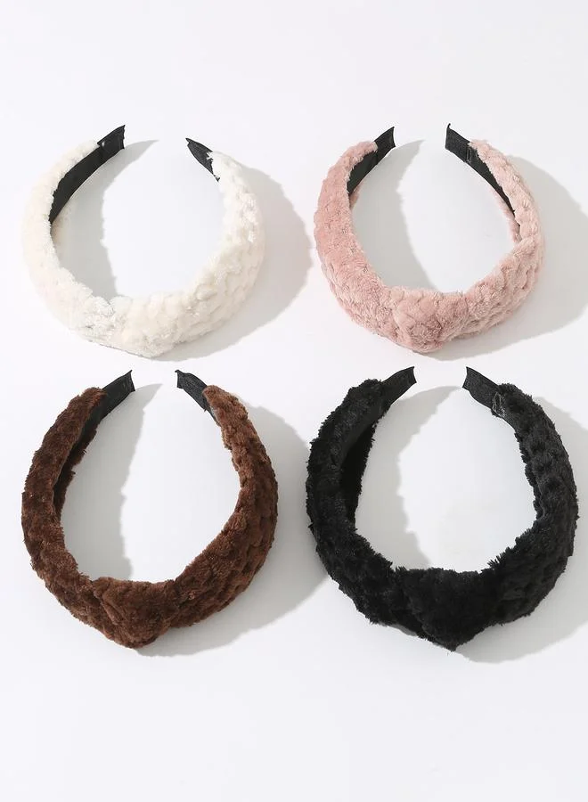 Take Two  Set of 4 - Furry Knot Headband for Women | Best Price UAE