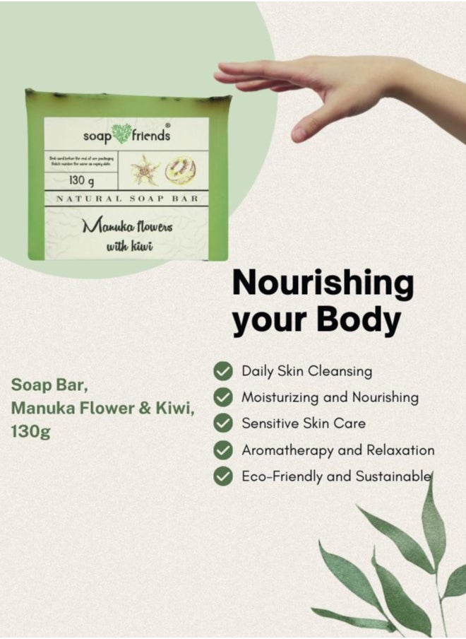 Soap&Friends Manuka Flower & Kiwi Bar Soap – Handmade Natural Bath Soap with Moisturizing Kiwi Extract & Soothing Manuka Flower  - Image 4