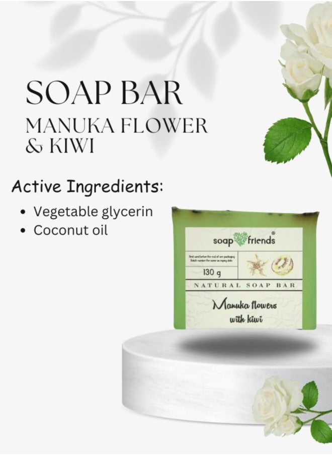 Soap&Friends Manuka Flower & Kiwi Bar Soap – Handmade Natural Bath Soap with Moisturizing Kiwi Extract & Soothing Manuka Flower  - Image 5