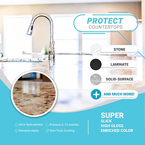 LifeProof طقم رذاذ الطلاء الخزفي من لايف بروف - 2 عبوة - لمعان، ختم وحماية أسطح المطبخ والحمام، طارد للبقع والأوساخ - Image 4