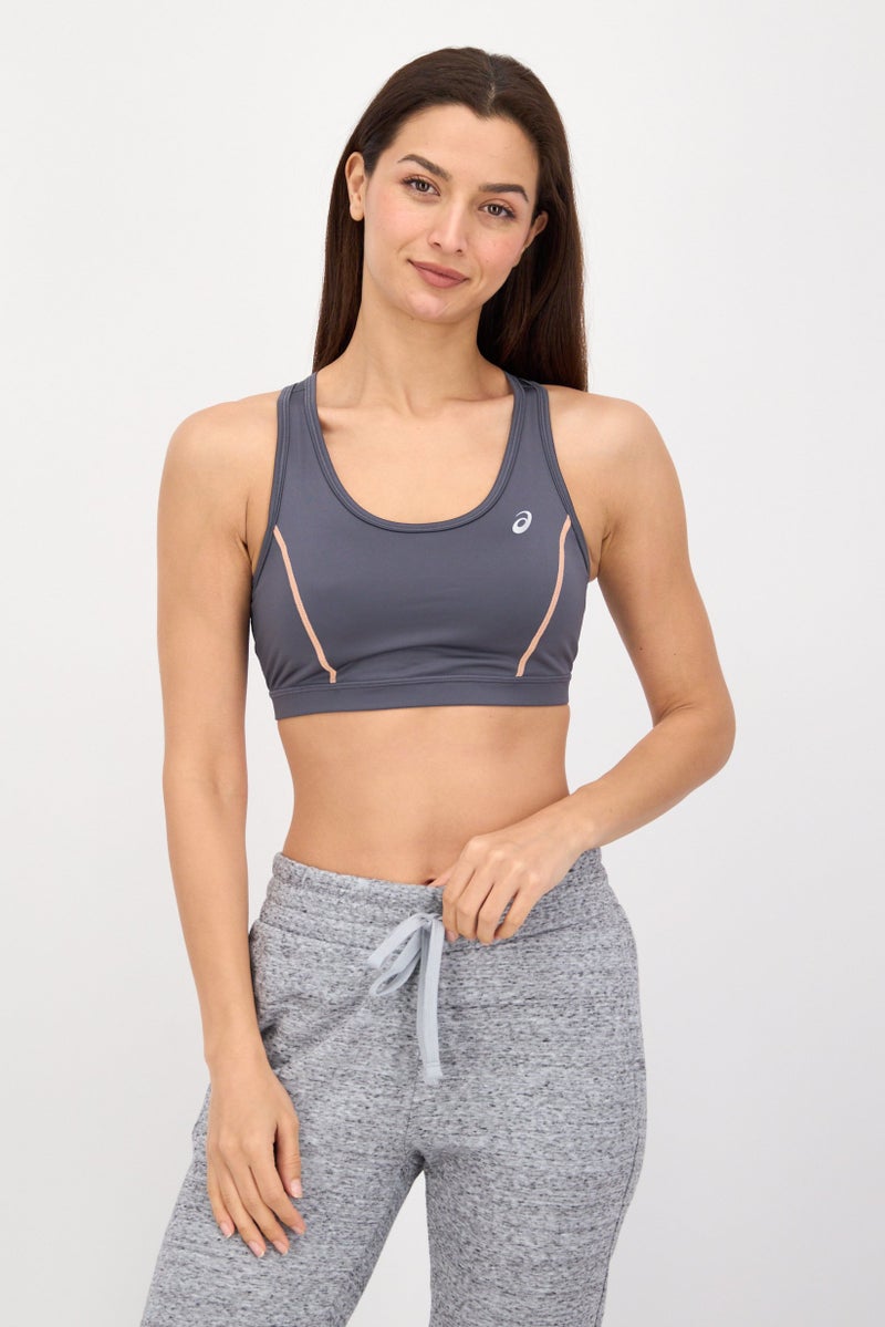 asics Women Sportswear Fit Padded Training Sport Bra, Grey - Image 1