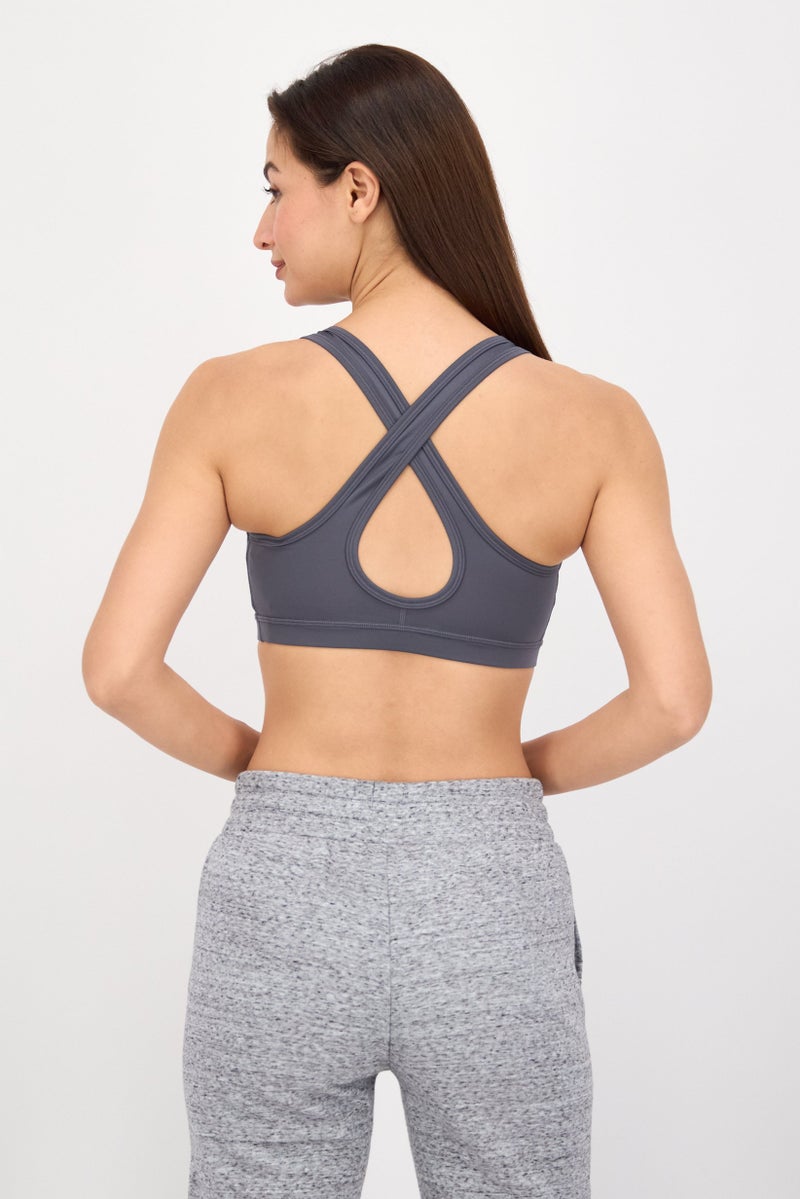 asics Women Sportswear Fit Padded Training Sport Bra, Grey - Image 4