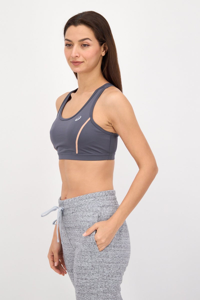 asics Women Sportswear Fit Padded Training Sport Bra, Grey - Image 2